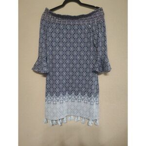 Cabana Life Off The Shoulder Mini Dress Women's Size S Naples Coverluxe Smocked